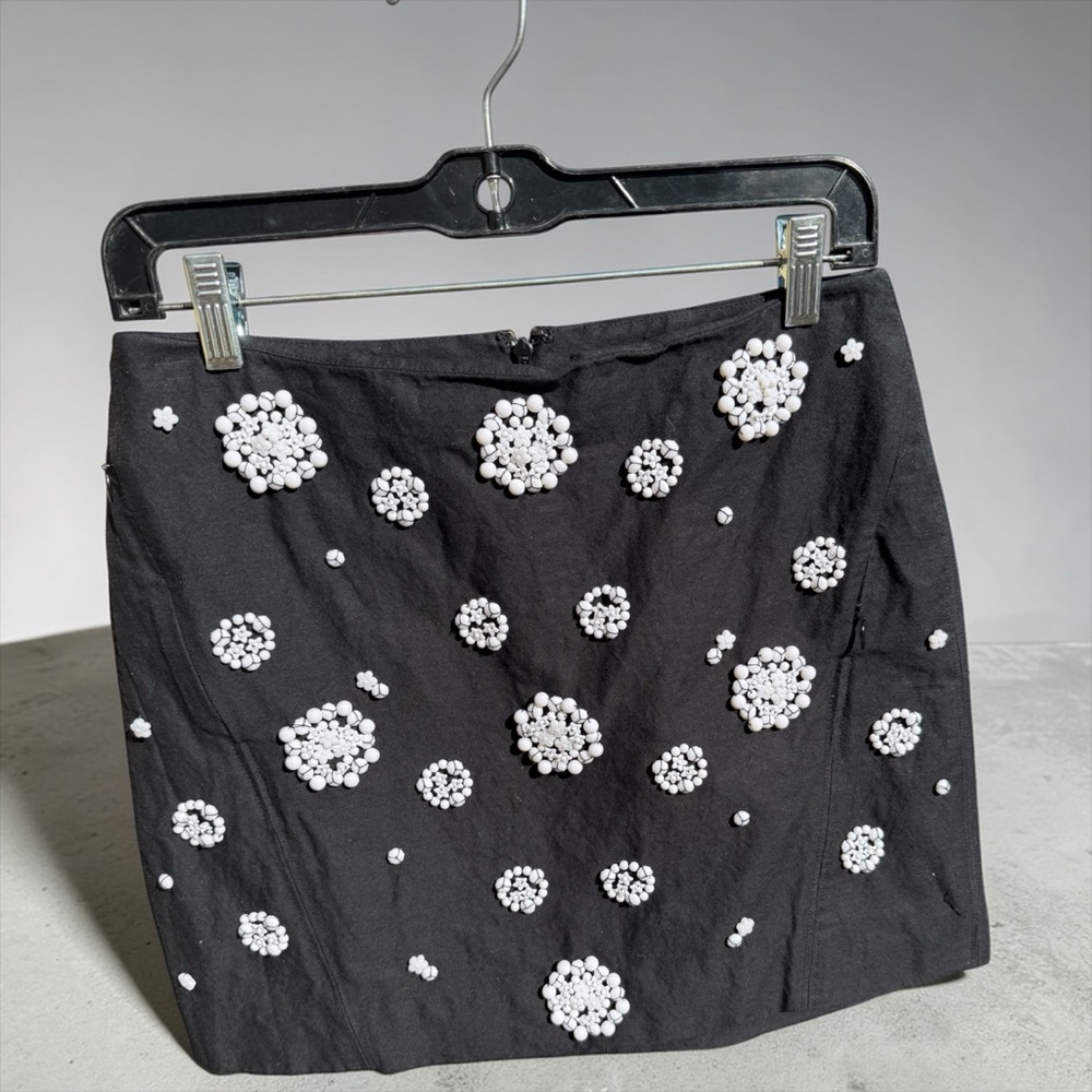 Tibi New York Beaded Mini Skirt Size 4 Quiet Luxury Statement Designer